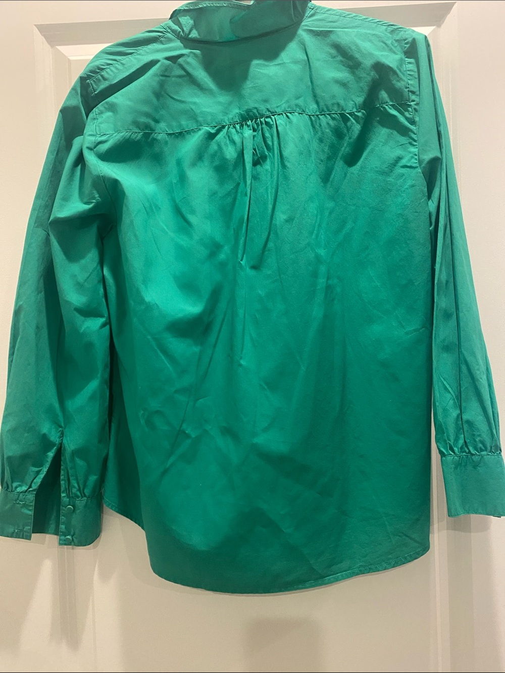 J. Crew Emerald Tie-Neck Long Sleeve Blouse - Picture 2 of 4